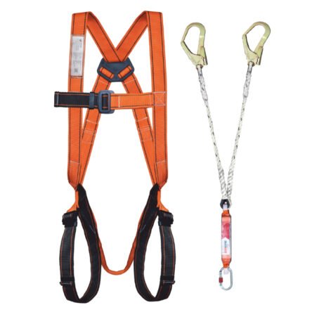 SAFETY HARNESS WITH FORKED LANYARD & SHOCK ABSORBER GARWARE GIS-01 CLASS A & GEN EA-01